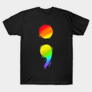 Colorful Semicolon For Mental Health Awareness T-Shirt